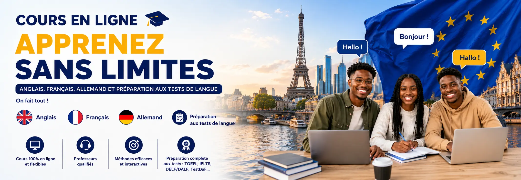 Cours de langues et formations en ligne